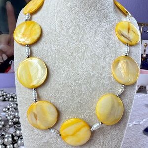 Yellow Glass Stone Beaded Necklace